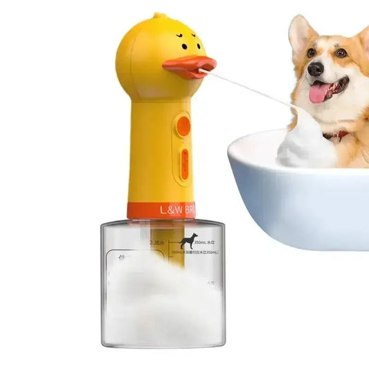 Electric Shampoo Foamer Pet Foaming Soap Dispenser Pets Bathing Bubbler Dog Shampoo Dispenser Shampoo Sprayer Little Yellow Duck WLP Company