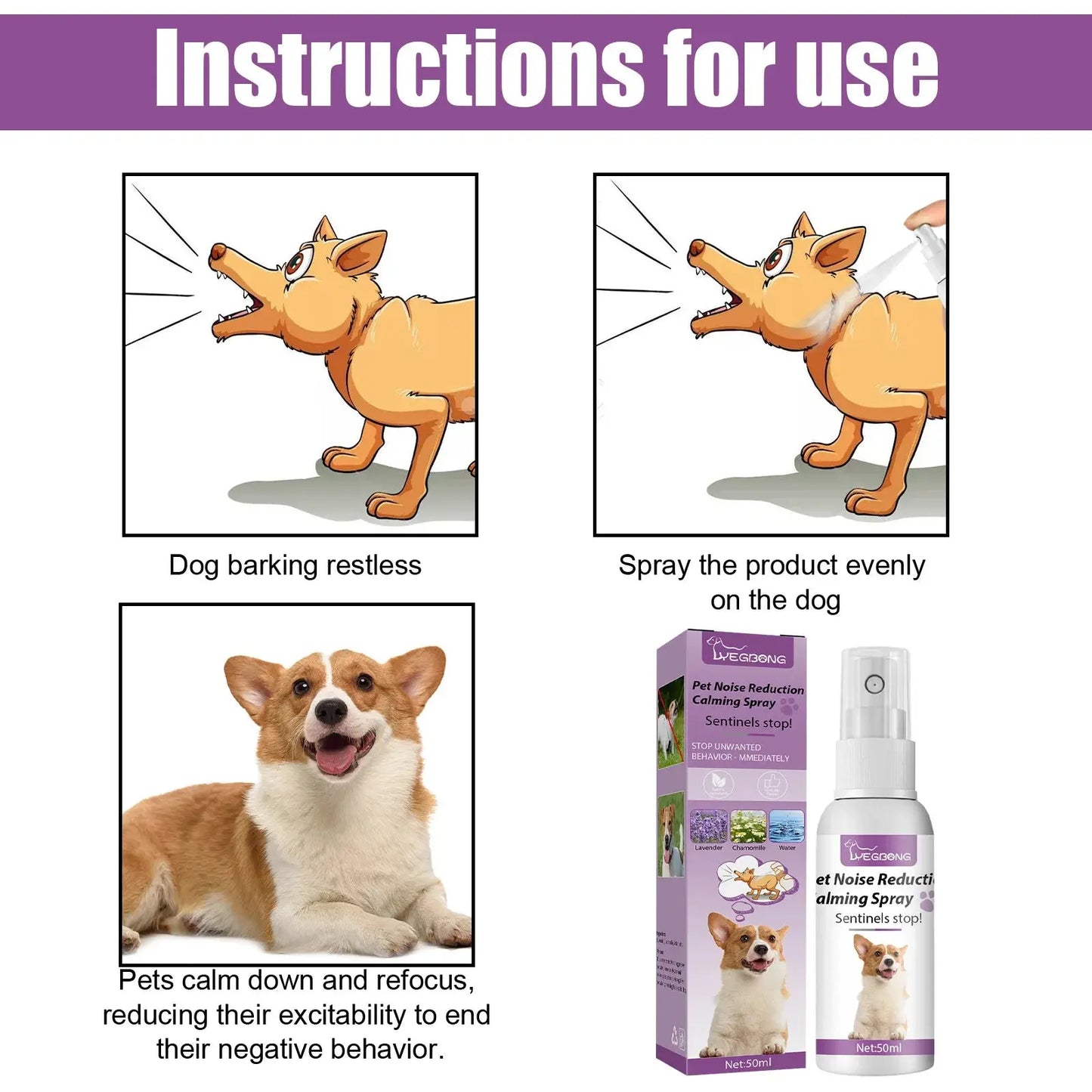Pets Calming Spray Prevent Howling Relieve Stress Spray Manage Emotions Scratching Fighting Prevention Cat Anti-anxiety Liquid WLP Company
