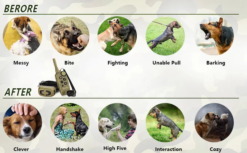 dog training collar Training Collar Pet Dog Remote Control Waterproof Rechargeable Pet Barking Stopper Dog Repellent Control Training Collar WLP Company