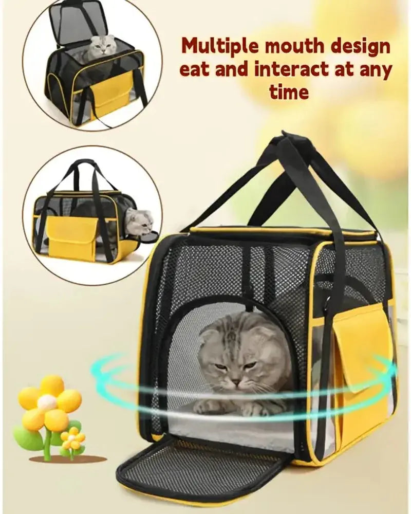 Pets Cat Dog Carrier Soft-Sided Pet Travel Carrier Multi-Sided Breathable Small Dog Cat Outdoor Tent Carrier Outgoing Handbag WLP Company