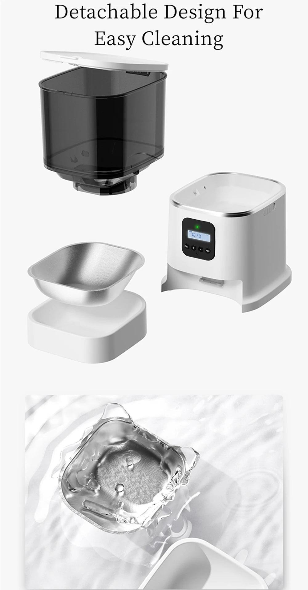 Iseebiz 3L Automatic Pet Feeder With Voice Record - Smart Feeding Solution