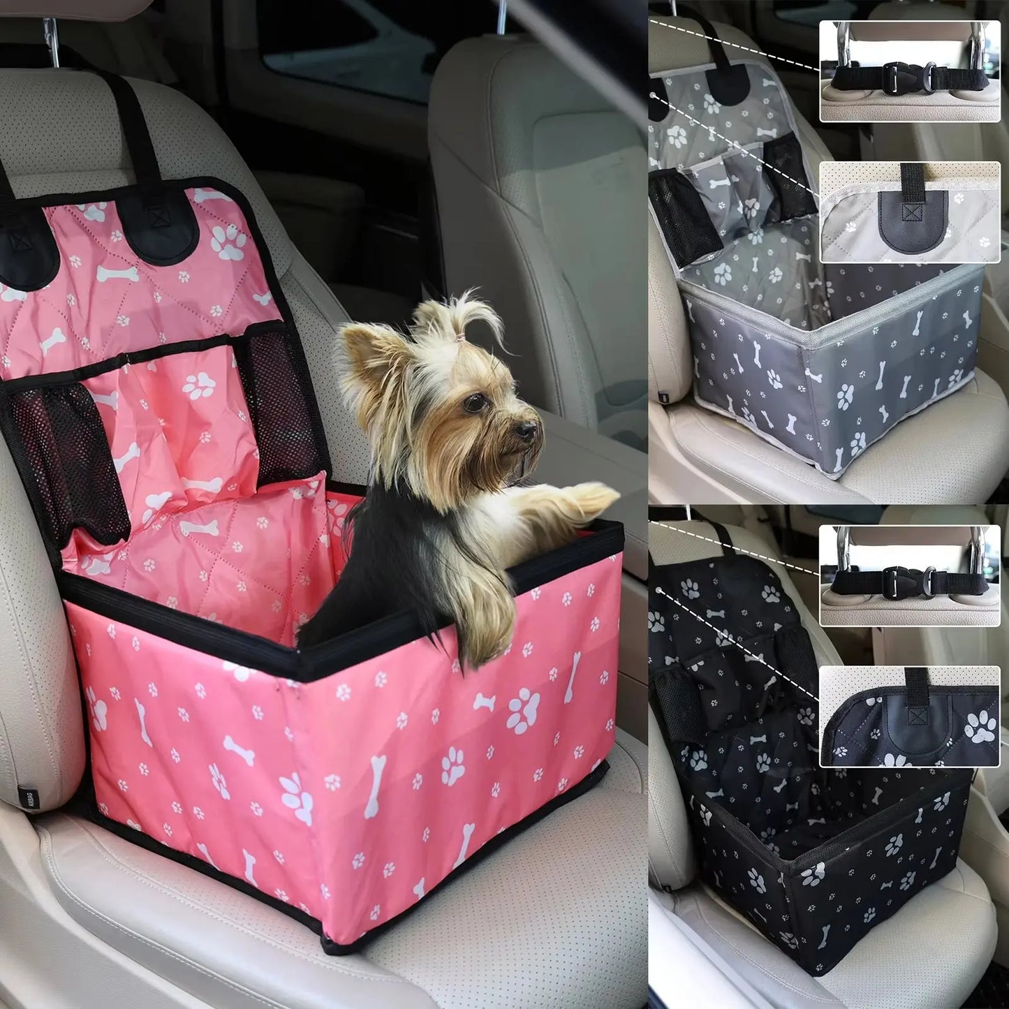 2025 New Dog Car Seat with Storage Pockets,Scratch Proof Durable Pet Booster Car Front Seat for Small Medium Dog 강아지 가방 WLP Company