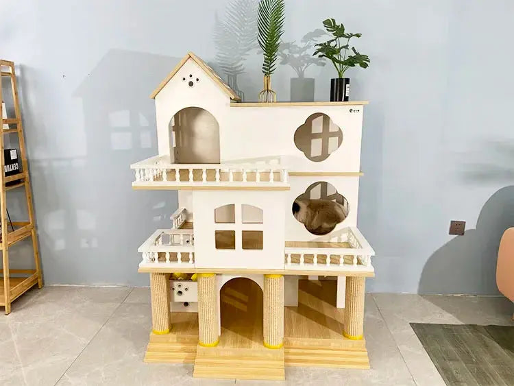 luxury cat climbing frame Mounted Solid Wood Cat Climbing Frame WLP Company