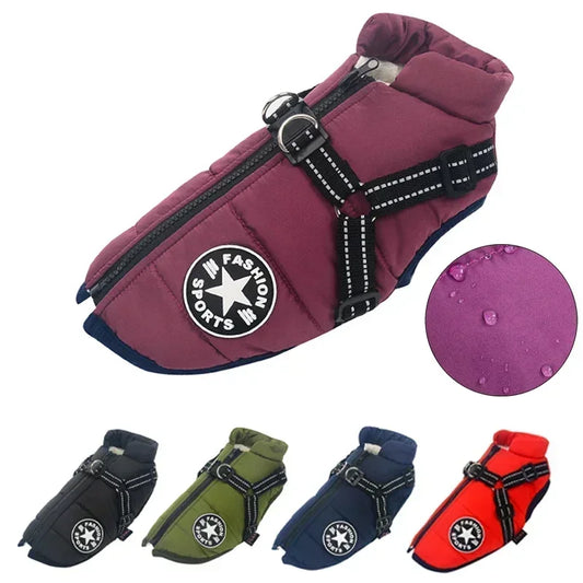 Dogs Jacket with Harness - Waterproof Winter Coat