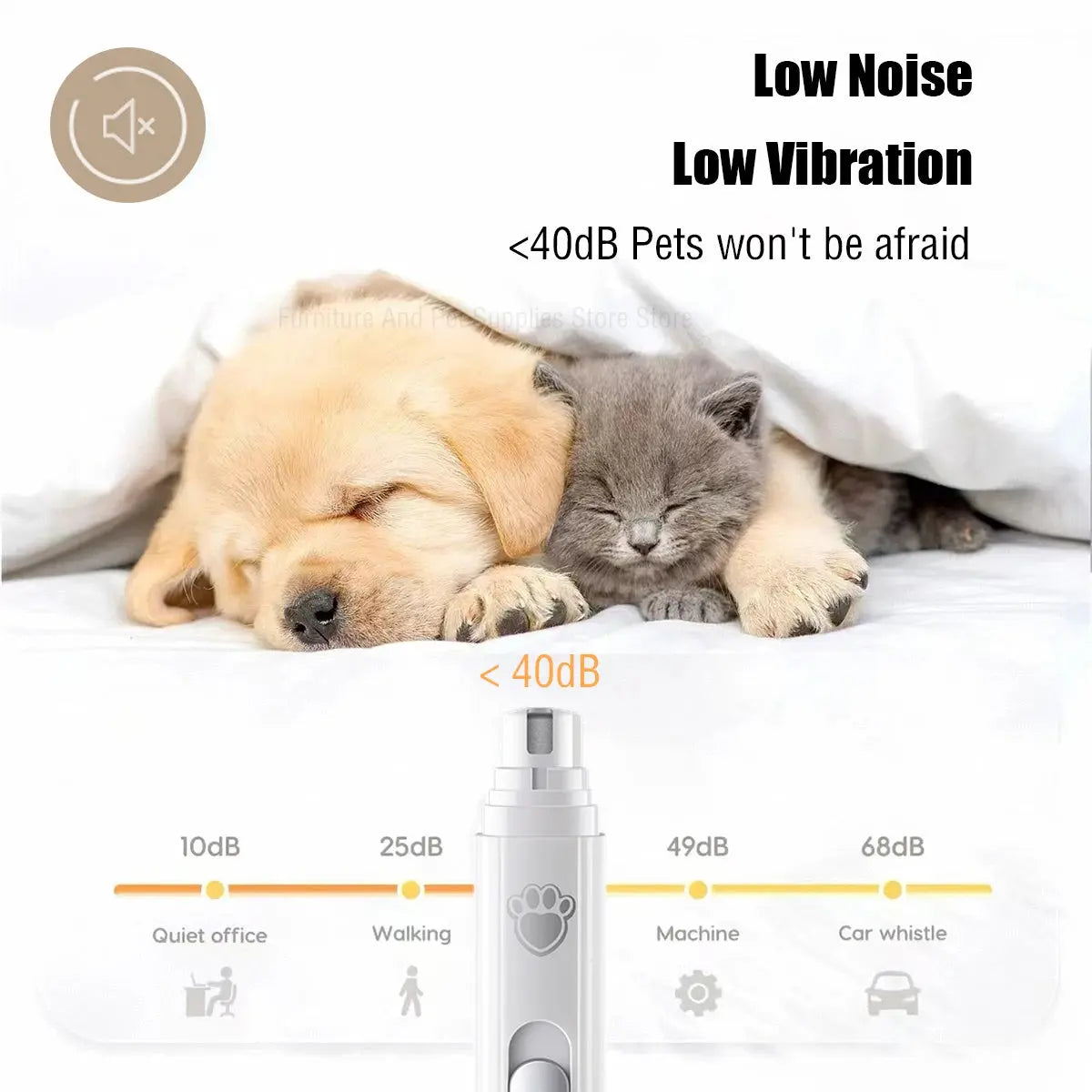 Electric Dog Nail Grinder Pet Nail Clipper USB Rechargeable Pet Nail Trimmers Painless with Polisher Wheel for Small/Large Pets WLP Company