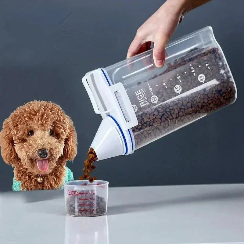 1.5kg/2kg Pet Food Storage Container Cat Food Bin Airtight Moisture Proof Dog Food Bucket Fish Food Container Cat Food Canister WLP Company