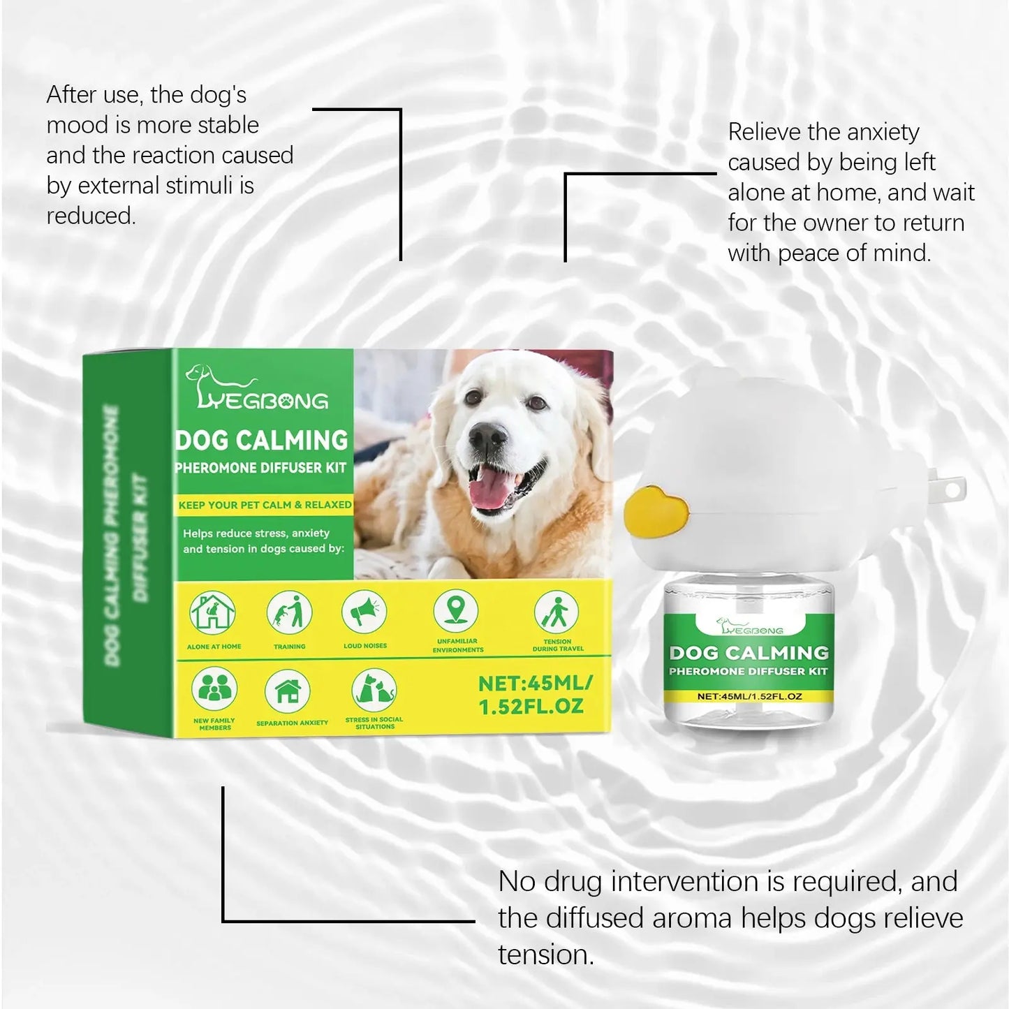Dog Calming Diffuser Kit, Anxiety Relief For Pets With Separation Stress, Helps Reduce Fear Of Fireworks & New Environments WLP Company