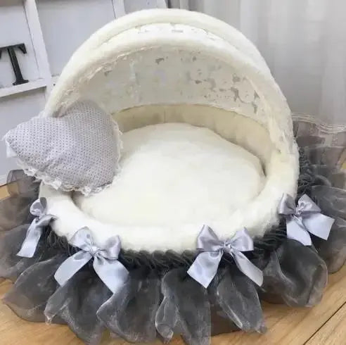High-End Comfort Luxury Pet Bed - Coral Velvet Cradle with Aluminum Bracket WLP Company