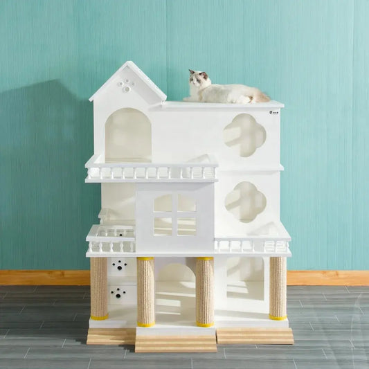 luxury cat climbing frame Mounted Solid Wood Cat Climbing Frame WLP Company