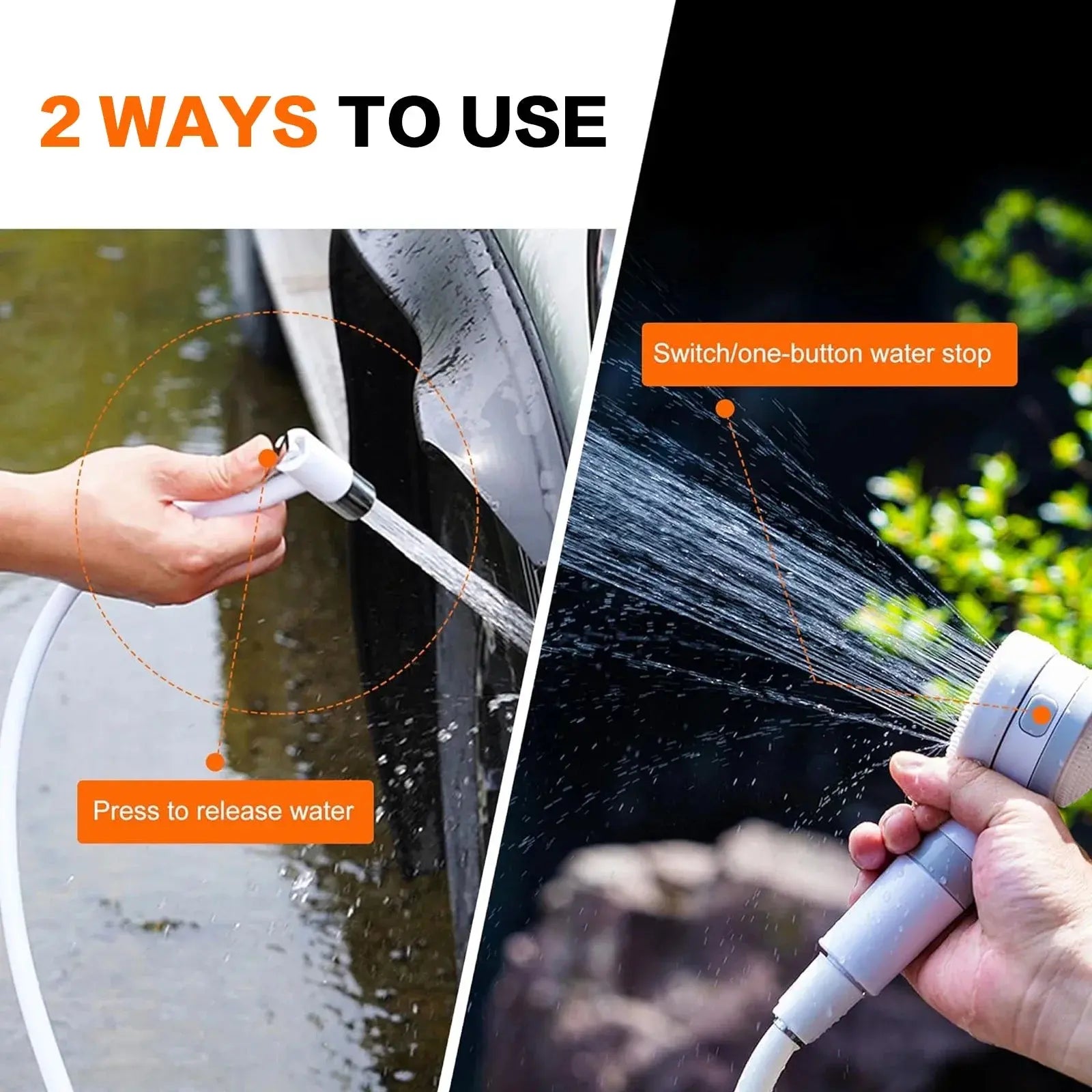 Portable Rechargeable Outdoor Shower, Handheld Compact Design, Gentle Shower Stream for Car Washing, Flower Watering, Bathing WLP Company
