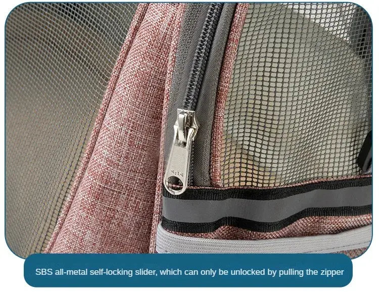 Portable Cat Bag Car-mounted Large Side Window Can Be Equipped with Trolley Pet Bag Breathable Travel Shoulder Folding Cat Bag WLP Company