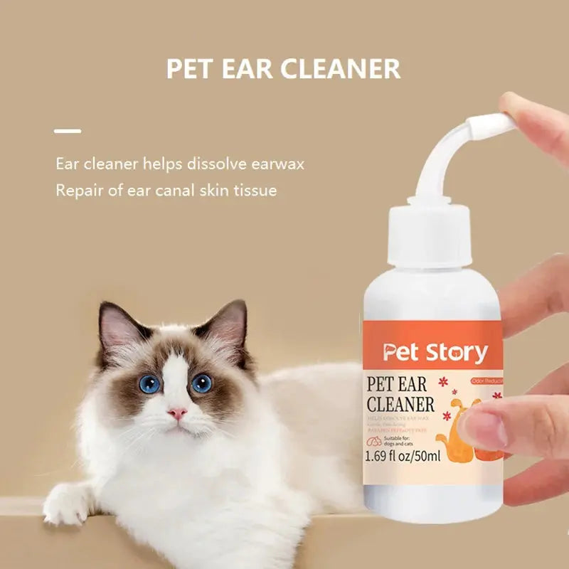 1 Pc 50ml Pet Ear Drops Cats & Dogs Remove Ear Mites Inhibit Bacteria Clean Ears WLP Company