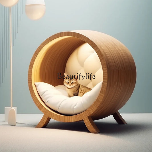 Modern Semi-Enclosed Cat House - Unique Design for Comfort and Style