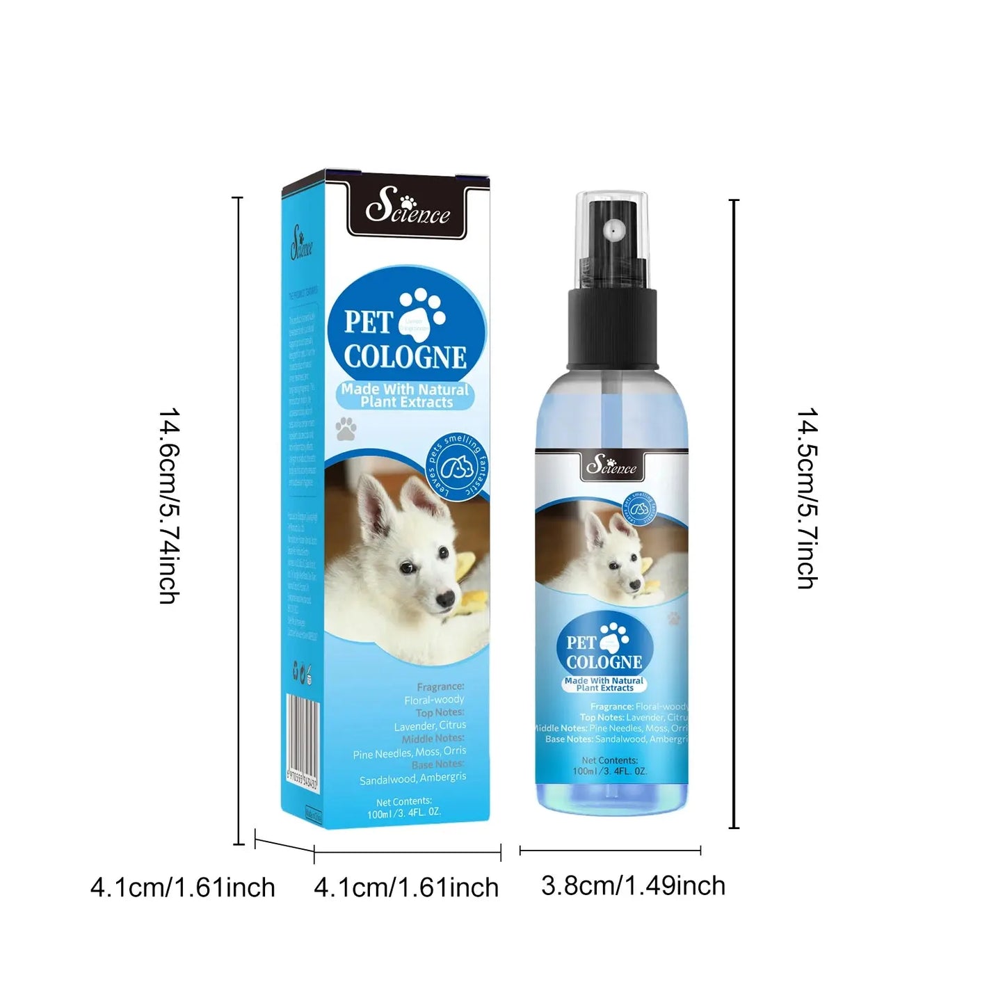pet deodorizing spray 100 Ml Pet Deodorizing Perfume Spray, Cats & Dogs Eliminating Odors Natural Long-Lasting Fragrance (Lemon, Orange And Lavender) WLP Company
