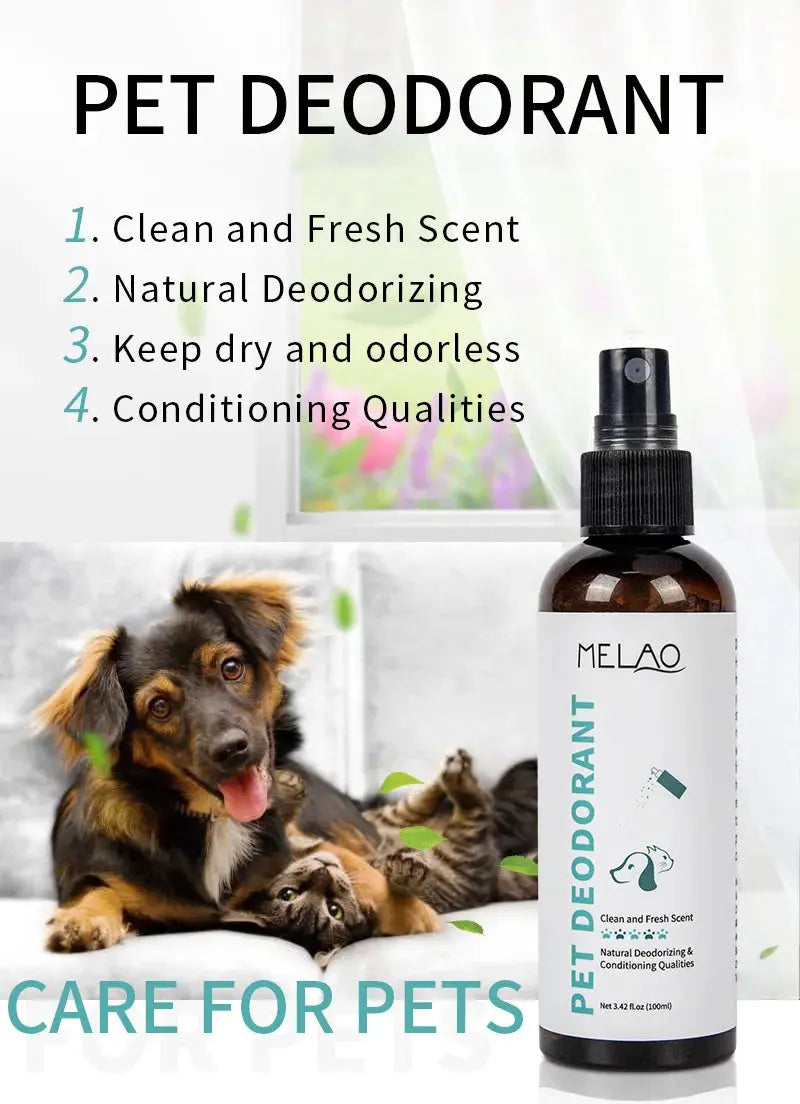 Natural Pet Deodorizing Spray for Cats Dogs Long Lasting Fragrance Odor Eliminator Safe Gentle Formula for Home Pet Care WLP Company
