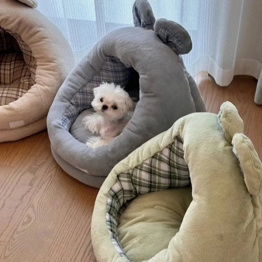 Pet Nest Semi-Enclosed Hairy Cat Nest House Winter Warm Dog Bed Cushion Dog Accessories WLP Company