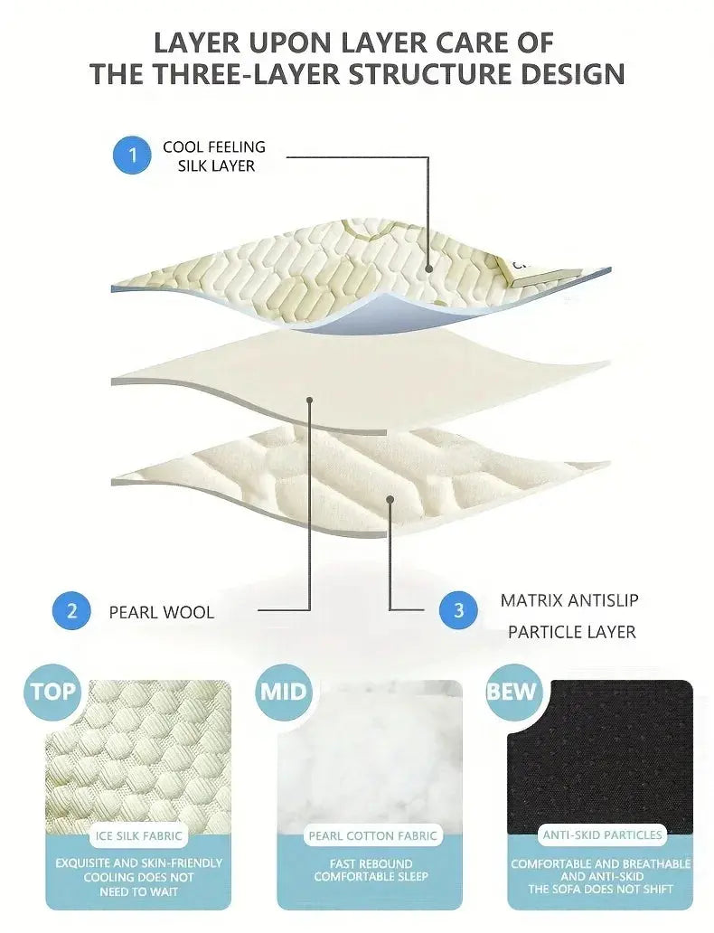 self cooling pet bed Summer Self Cooling Sofa Bed for Small/Medium Dogs/Cats Ice Silk Pearl Cotton Removable Washable Pet Bed with Nonslip Bottom WLP Company