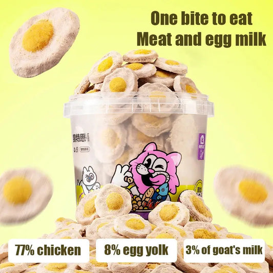 Freeze-dried poached eggs cat and dog universal nutrition hair gills staple food freeze-dried chicken egg yolk goat milk cake ca WLP Company