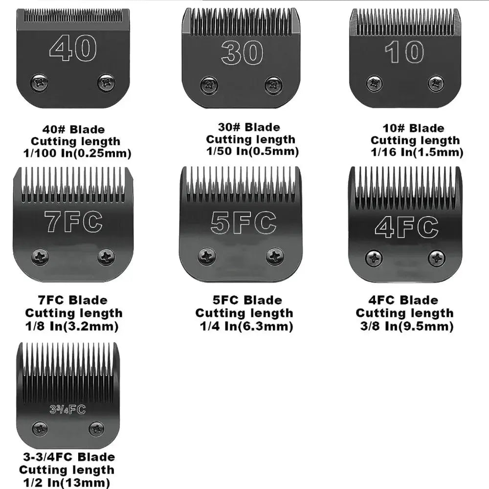Black Stainless Steel Blades Set, Detachable Pet Dog Grooming Clipper WLP Company