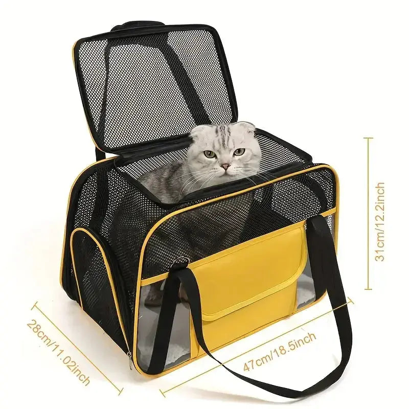 Pets Cat Dog Carrier Soft-Sided Pet Travel Carrier Multi-Sided Breathable Small Dog Cat Outdoor Tent Carrier Outgoing Handbag WLP Company