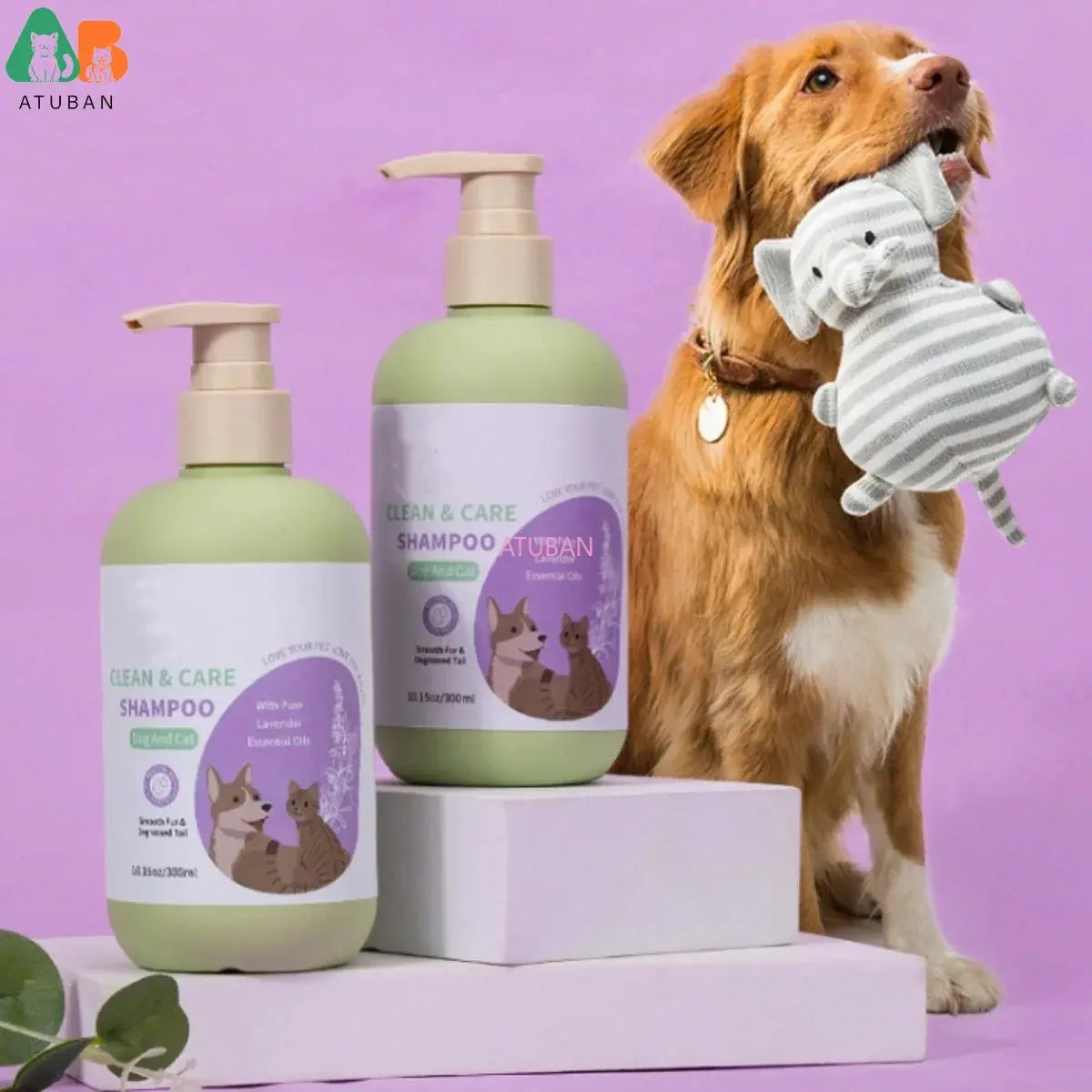 ATUBAN Dog Shampoo and Conditioner,Hypoallergenic Dog Shampoo for Smelly Dogs,Probiotic Pet Shampoo for Dogs,Royal Lavender WLP Company