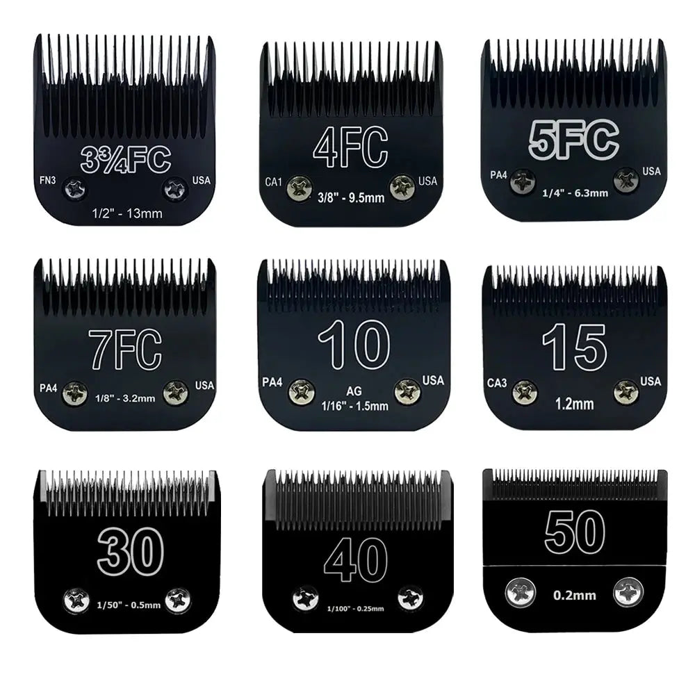 Black Stainless Steel Blades Set, Detachable Pet Dog Grooming Clipper WLP Company