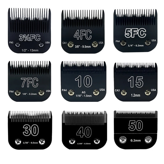 Black Stainless Steel Blades Set, Detachable Pet Dog Grooming Clipper