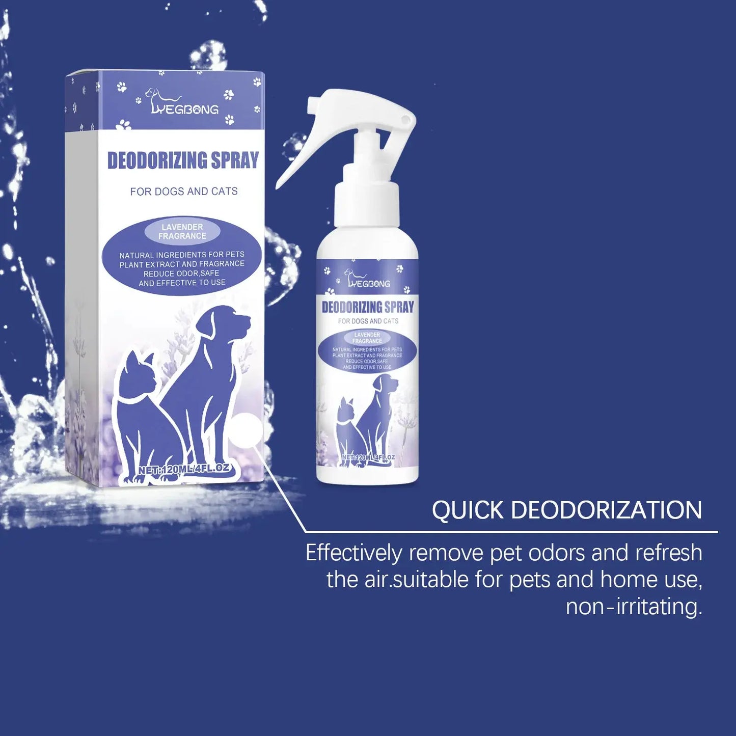 Pet Deodorant Spray for Cats & Dogs - Kitten Puppy Bad Breath Freshener Long-Lasting Perfume Odor Remover Pet Cleaning Supplies WLP Company