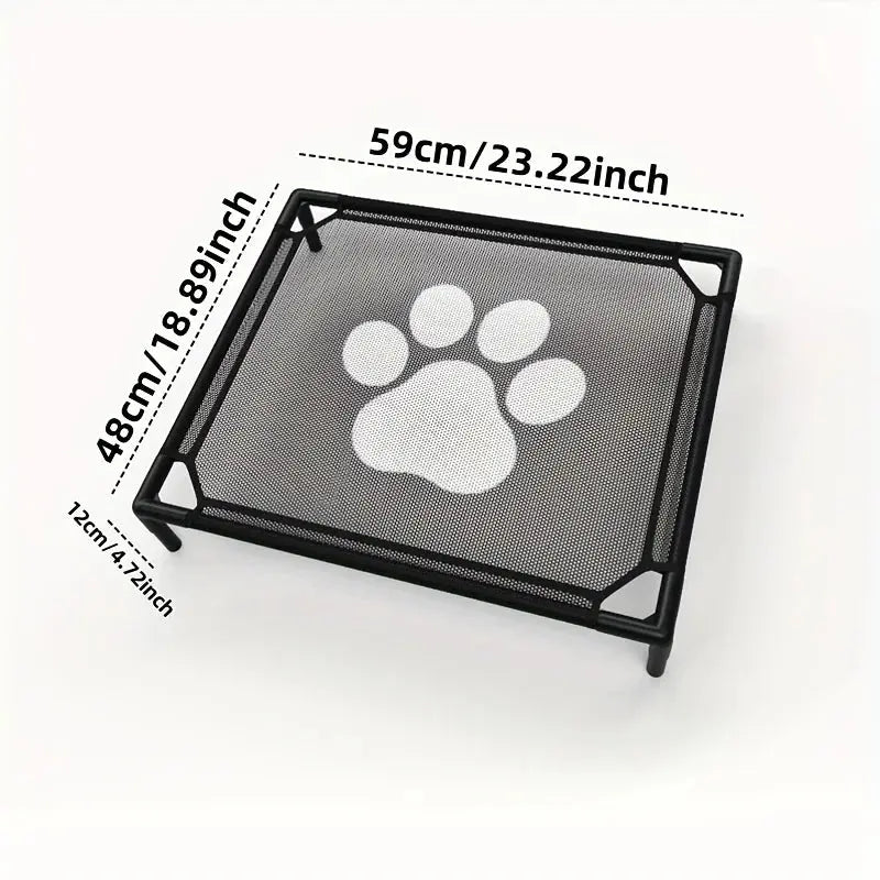 Cooling Elevated Dog Bed - Raised Dog Cot Fits, Pet Cot with Durable Supportive Mesh, Indoor & Outdoor, Black, Small Pet Bed WLP Company