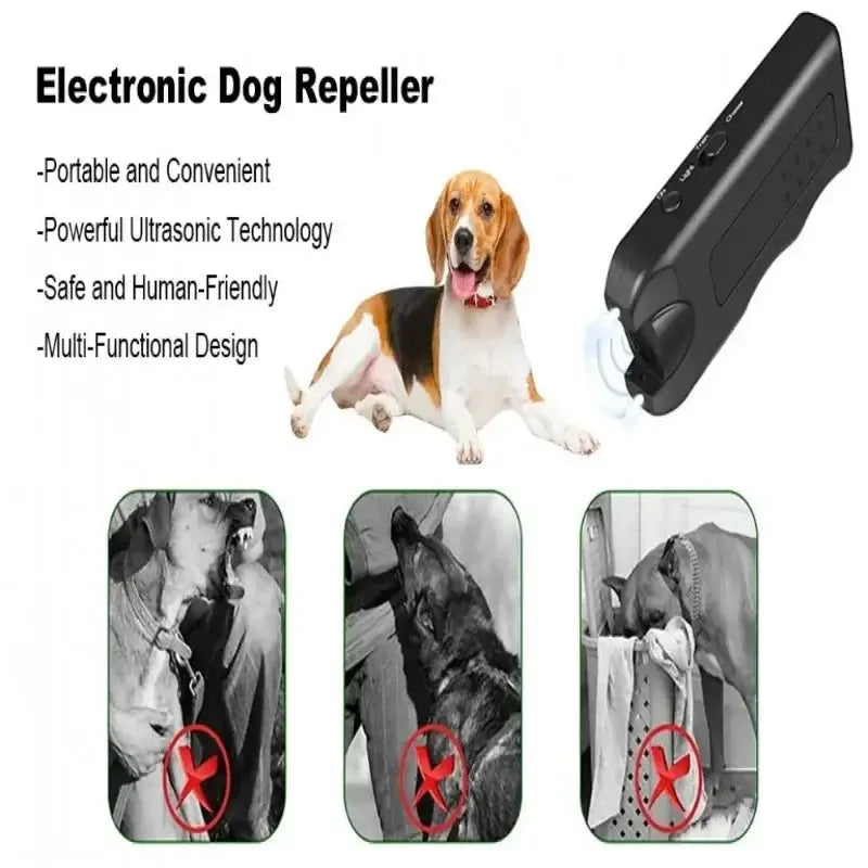Portable Dog Deterrent Electronic Dog Repeller Ultrasonic Dog Repeller with Led Effective for Dogs Anti-barking Training Device WLP Company
