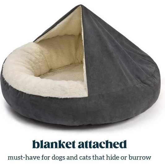 Semi-closed Dog Kennel Small and Medium Pet Sleeping Pad - Corduroy Winter Warm