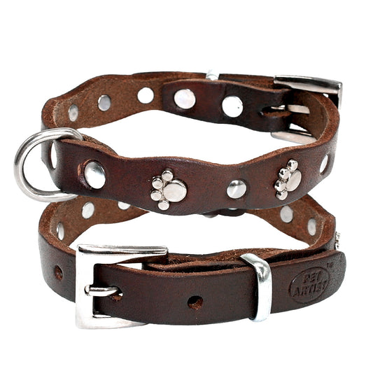 Premium Genuine Leather Dog Collar - Timeless Elegance & Comfort