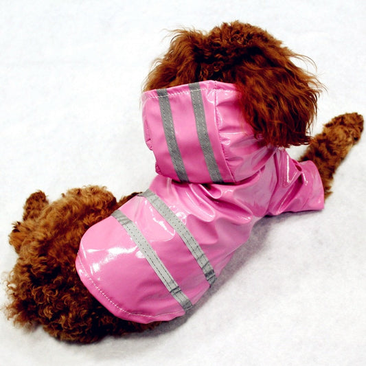 Glossy Leather Waterproof Dog Raincoat - Premium Weather Protection
