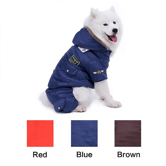 Warm Winter Large Dog Jumpsuit with Pockets - Ultimate Cold Weather Protection