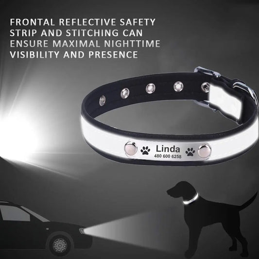 personalized dog collar Reflective Dog Collar WLP Company
