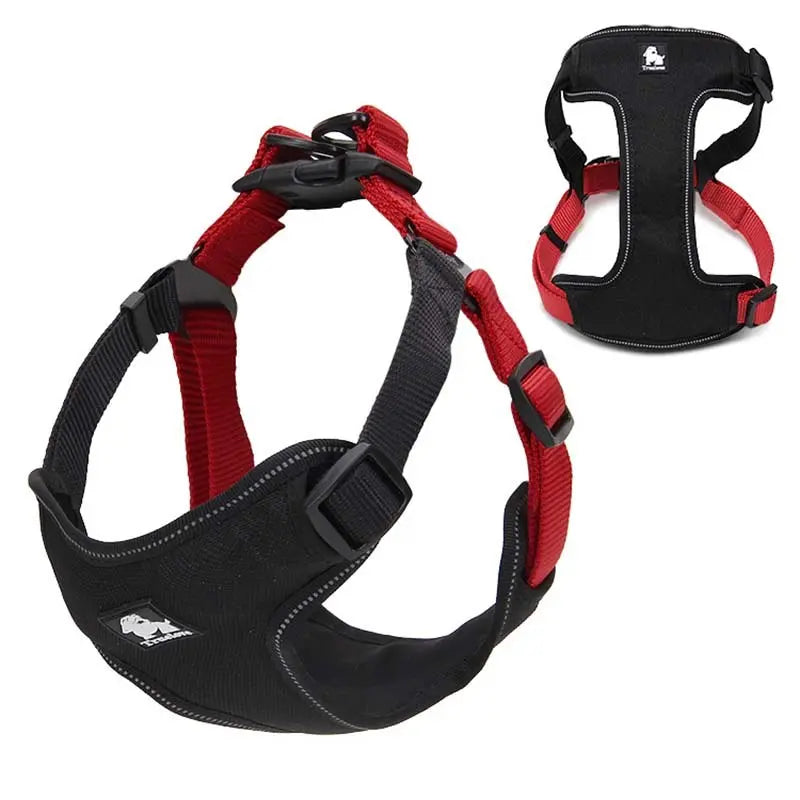 reflective dog harness Adjustable Soft Padded Reflective Dog's Harness - Ultimate Comfort & Safety WLP Company