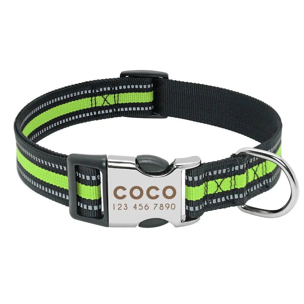 dog collar Dog's Striped Reflective Collar WLP Company