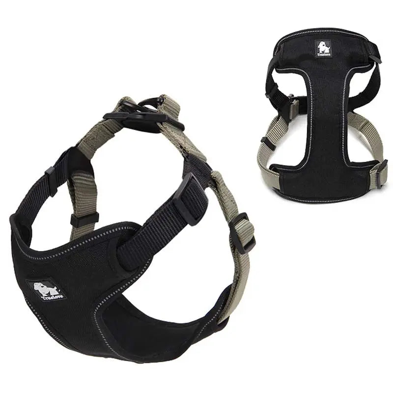 reflective dog harness Adjustable Soft Padded Reflective Dog's Harness - Ultimate Comfort & Safety WLP Company
