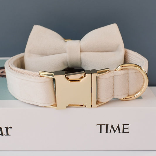 Dog's Elegant Bow Collar and Leash Set