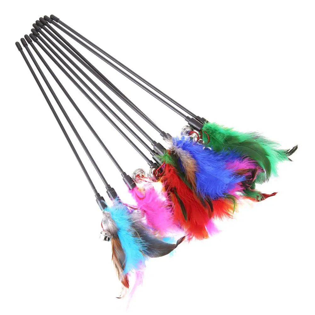 interactive cat toys Set Interactive Sticks with Feathers for Cats WLP Company
