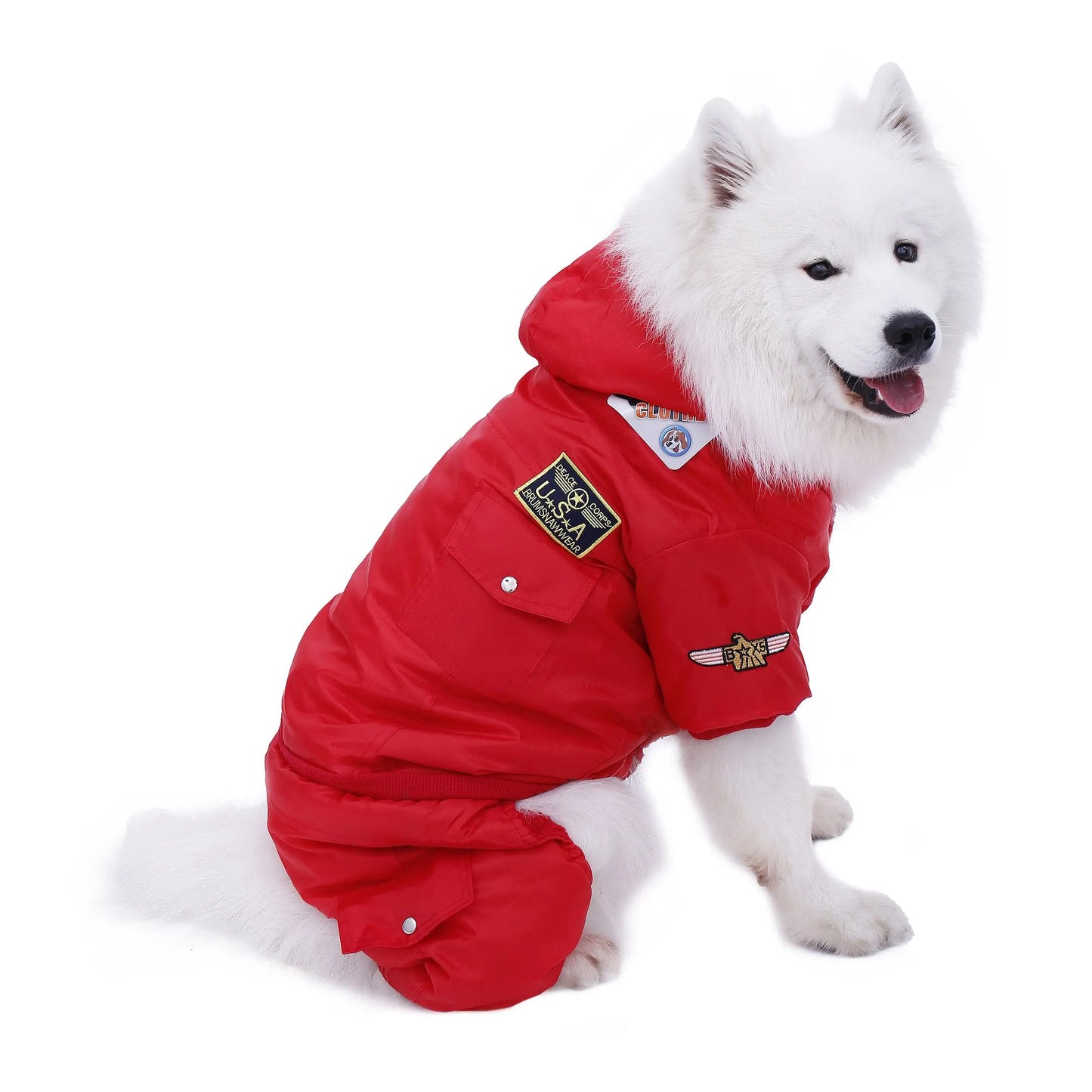 warm winter dog jumpsuit Winter Large Dog Jumpsuit with Pockets - Ultimate Cold Weather Protection WLP Company