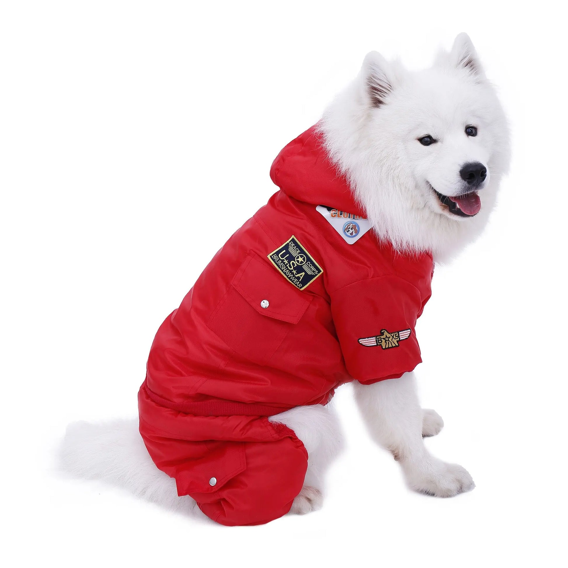 warm winter dog jumpsuit Winter Large Dog Jumpsuit with Pockets - Ultimate Cold Weather Protection WLP Company