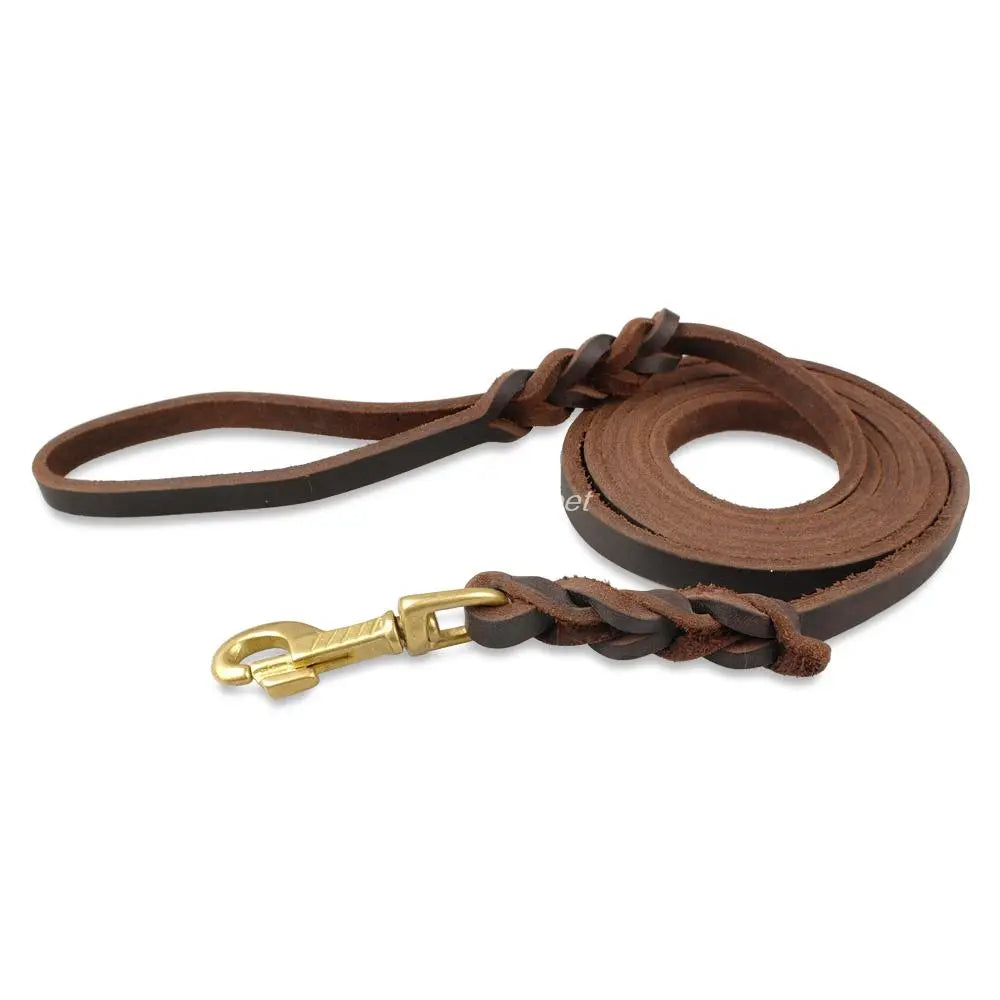 braided dog leash Braided Real Leather K9 Dog's Leash - Military Grade Premium Quality WLP Company